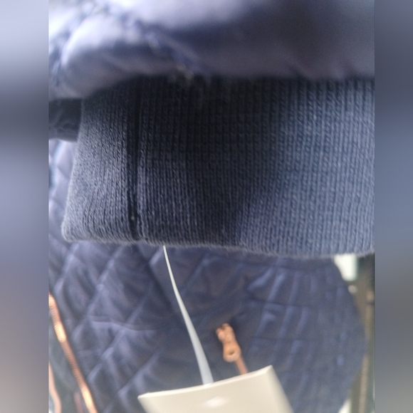 Navy Quilted Women's Jacket With Rose Gold Hardware - Picture 4 of 13